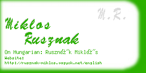 miklos rusznak business card